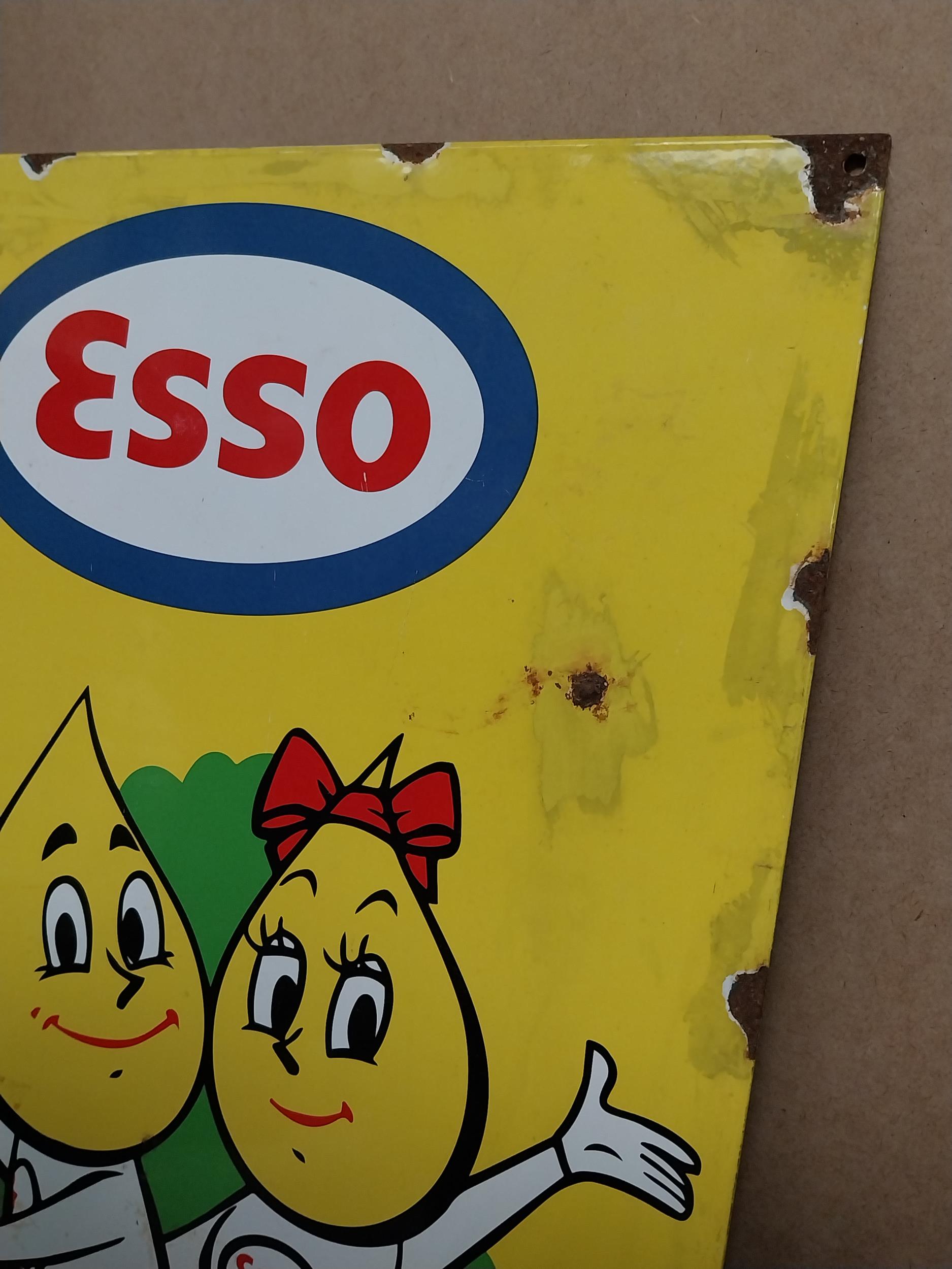 Esso enamel advertising sign. {60 cm H x 40 cm W}. - Image 4 of 7