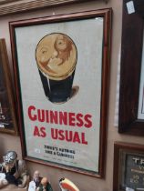 Framed Guinness tea towel . {80 cm H x 50 cm W}.