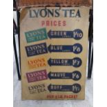 1970's Lyons Tea showcard. {39 cm H x 28 cm W}.