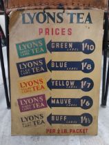 1970's Lyons Tea showcard. {39 cm H x 28 cm W}.