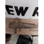 19th C. wooden barrel taps {23 cm H x 14 cm W} and 19th C. wooden shop string holder {14 cm H x 15