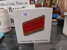 Johnny Walker Whisky Perspex ice box. {18 cm H x 18 cm W x 18 cm D}}.
