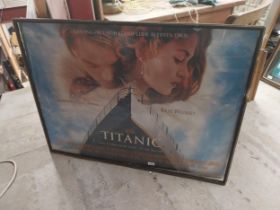Framed Titanic Cinema Poster. {79 cm H x 104 cm W}.