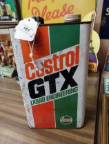 1970's Castrol GTX Liquid Engineering oil can. {31 cm H x 17 cm W x 10 cm D}.