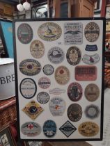 Tin plate collage of Guinness labels. {72 cm H x 50 cm W}.