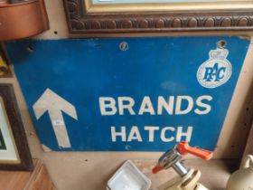 Brands Hatch RAC cardboard advertising sign. {46 cm H x 68 cm W}.