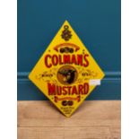 Colman's Mustard enamel advertising sign. {35 cm H x 25 cm W}