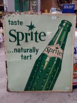 1950's Taste Sprite naturally tart tin plate advertising sign. {80 cm H x 70 cm D}.