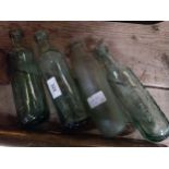 Four 19th C. bottles - Cantrell and Cochrane, Brewery and Draper and J H Clinton Newbridge. {22 cm