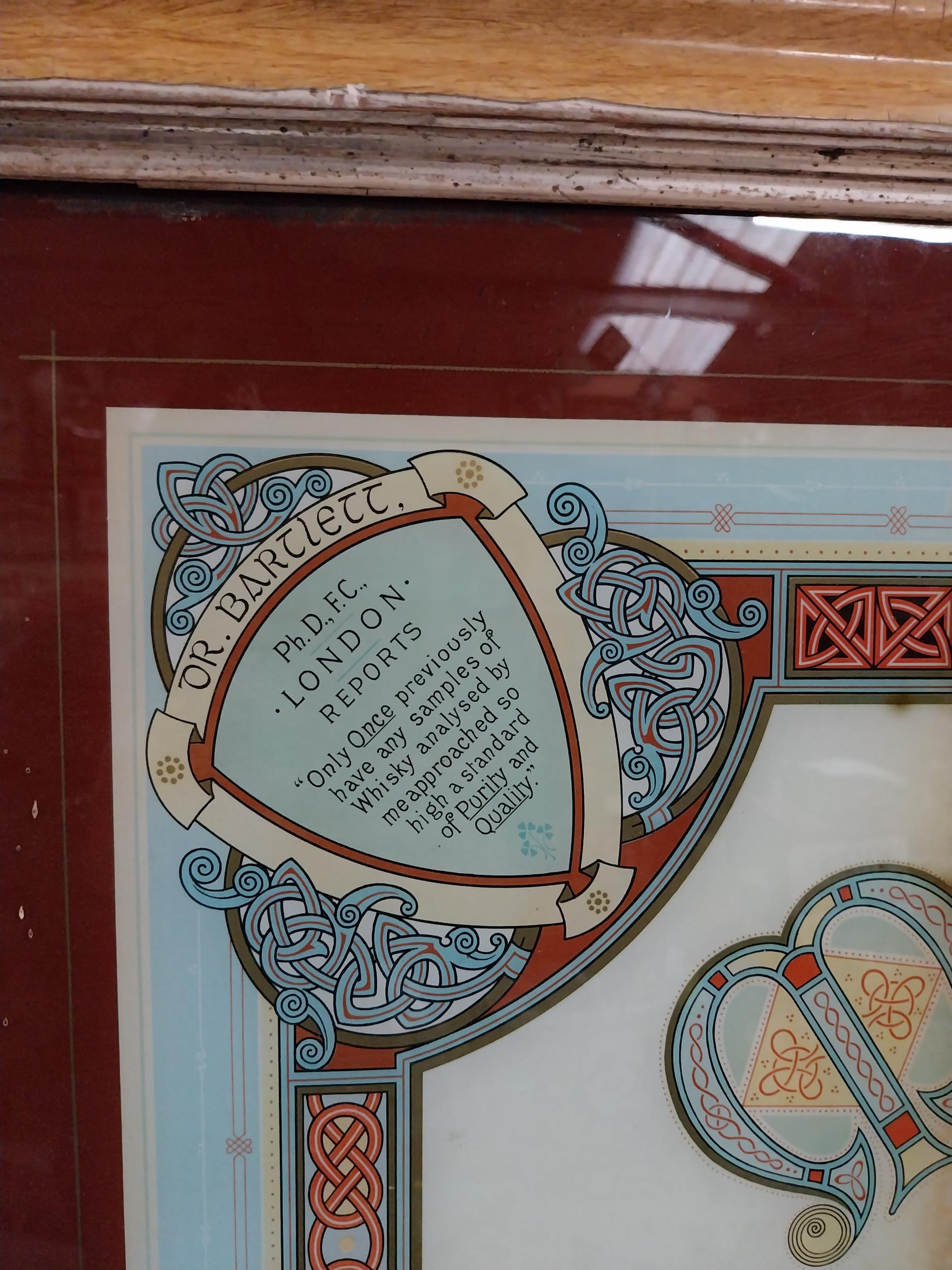 Rare late 19th C. McConnell's Old Irish Whiskey Belfast reverse painted glass advertising sign - Image 6 of 12