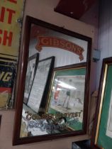 Gibson's Golden Harvest Flour framed advertising mirror. {51 cm H x 37 cm W}.