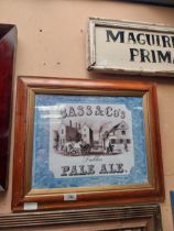 Bass and Co Dublin Pale Ale framed print on glass. {42 cm H x 51 cm W}