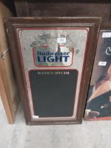 Budweiser Light Today's Special Menu Board. {67 cm H x 39 cm W}.