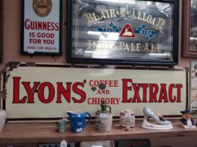 Lyons' Coffee and Chicory Extract enamel sign. {45 cm H x 150 cm W}.