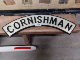Cornishman cast iron wall plaque. {10 cm H x 47 cm W}.