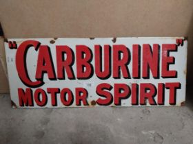 Carburine Motor Spirit enamel advertising sign. {24 cm H x 62 cm W}.