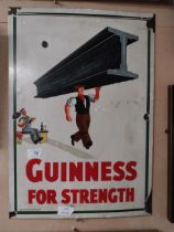 Guinness for Strength enamel advertising sign. {51 cm H x 35 cm W}.