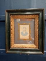 Gilt framed print of Gentleman {H 40cm x W 35cm}.