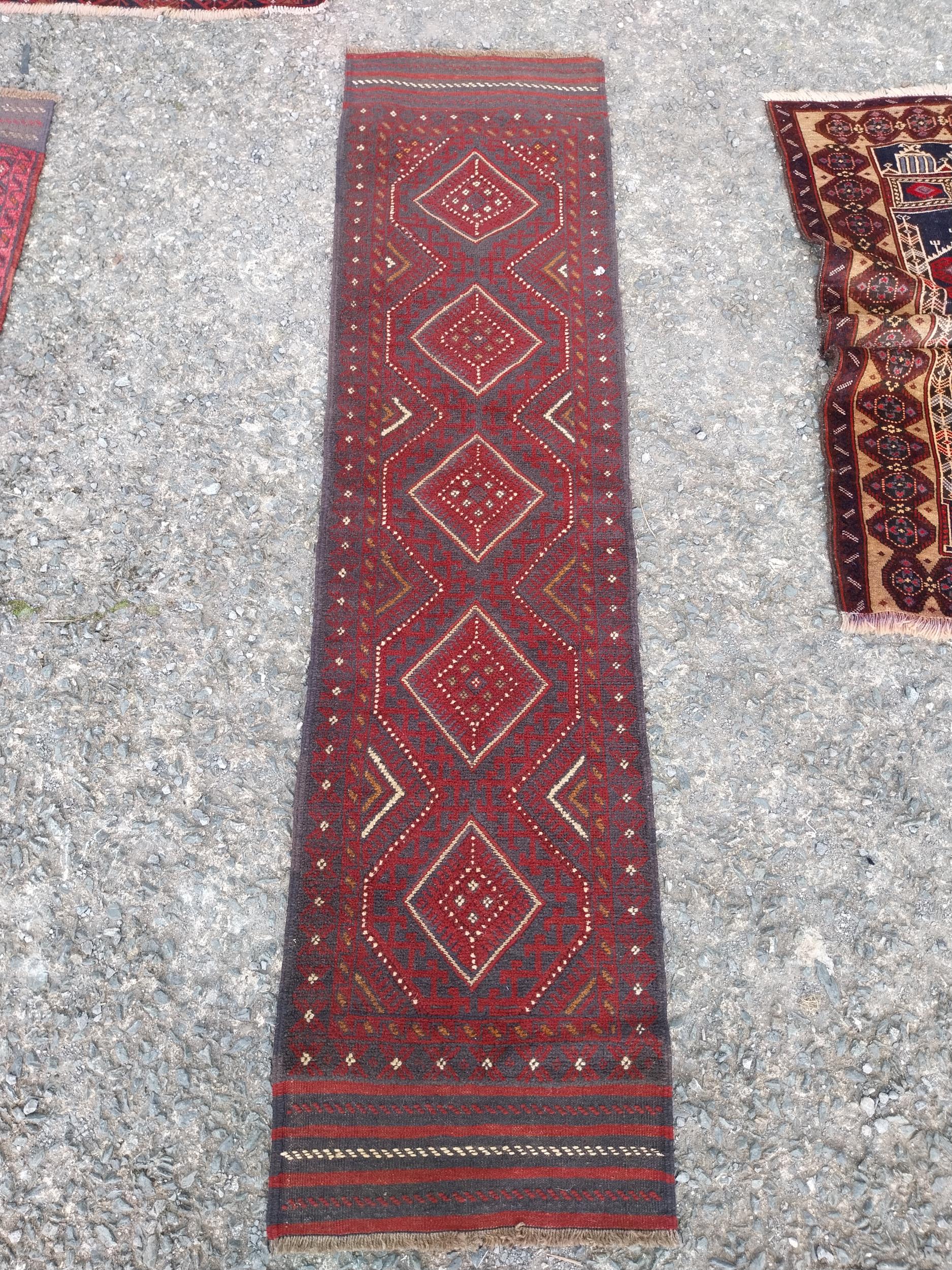 Good quality decorative carpet runner {240cm W x 60cm L} (not available to view in person).