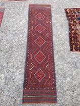 Good quality decorative carpet runner {240cm W x 60cm L} (not available to view in person).