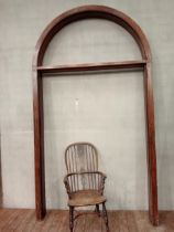 Oak door head and frame {H 300cm x W 167cm x D 17cm }.