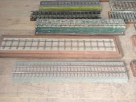 Collection of framed model railway tracks {W 115cm}.