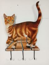 Metal Cat coat hanger.