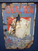 19th C. Ideal Tea enamel advertising sign. {H 91cm x W 60cm}.