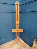 Wooden artist's easel {H 192cm x W 80cm x D 50cm }.