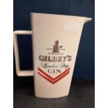 Gilbeys Gin water jug {H 16cm x W 10cm x D 8cm}.