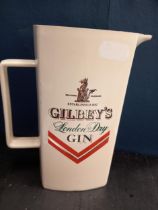 Gilbeys Gin water jug {H 16cm x W 10cm x D 8cm}.