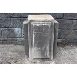 19th C sandstone pedestal {H 74cm x W 57cm x D 44cm }.