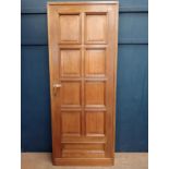 1900's Solid oak double sided eight panel door with brass door handles {H 201cm x W 80cm x D 5cm }.