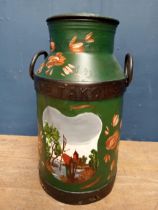 Hand painted metal creamery can {H 60cm x Dia 30cm}.