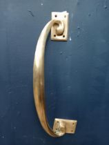 Brass door handle {H 43cm x W 16cm x D 7cm}.