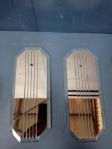 Sixteen mirrored door plates {H 22cm x W 9cm}.