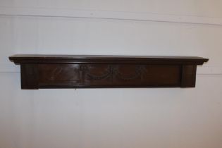 19th C. carved mahogany door head. {H 20cm x W 122cm x D 15cm }.