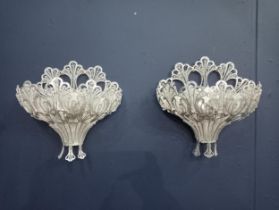 Pair of 1960s beaded crystals wall sconces {H 30cm x W 30cm x D 15cn }.