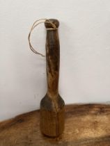 Pair of wooden  potato masher {H 26cm x D 6cm}.