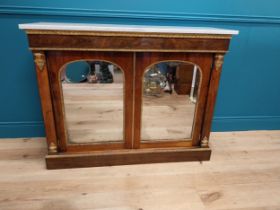 Exceptional quality Regency rosewood and partial gilt side cabinet with marble top and two