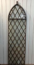 19th C. cast iron gothic style diamond window. {H 200cm x W 55cm x D 7cm }.