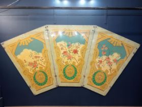 Collection of three carousel hand painted panels {Each panel H 157cm x W 125cm down to W 65cm x D
