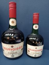 Two bottles of Courvoisier Cognac Luxe {12FL Oz and 680Ml pair}.