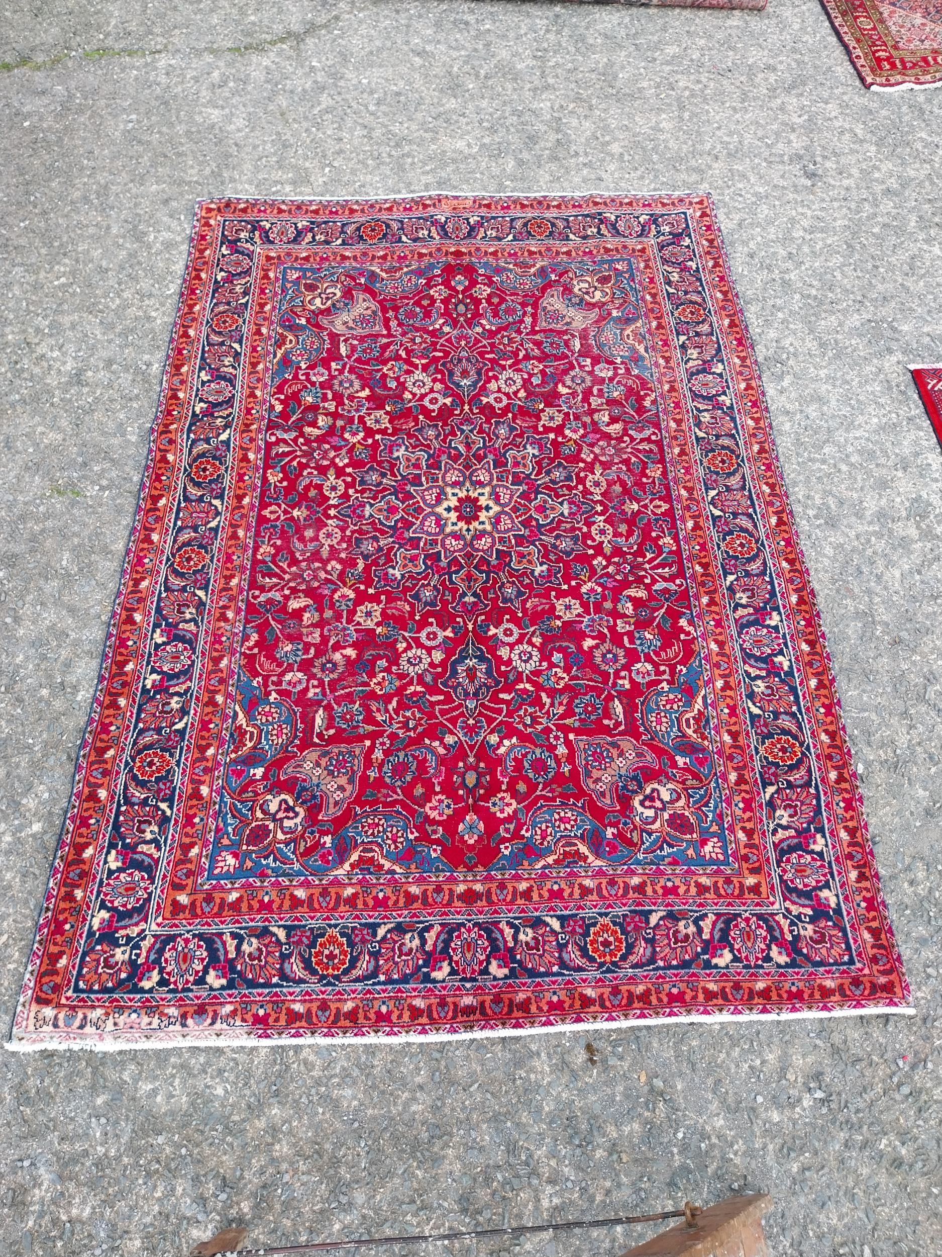 Good quality decorative Persian carpet square {300cm W x 209cm L} (not available to view in