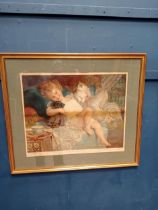 1903 Pear Annual Playmates framed advertising print. {H 71cm x W 82cm }.