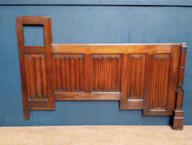 Early 20th C. Oak linenfold ecclesiastical panel. {H 142cm x W 205cm x D10cm }.