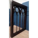Carved oak divider in the Gothic style. {H 240cm x W 18cm x D 174cm}.