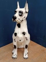 Ceramic seated Dalmatian dog {H 74cm x W 50cm x D 30cm}.