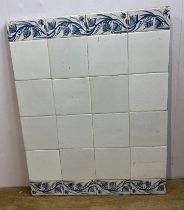 1930's Ceramic tiles on board. {H 65 x W 52cm x d 2 cm }.