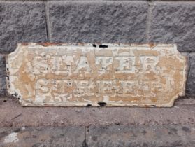 19th C. Cast iron Slater Street sign {H 30cm x W 85cm}.